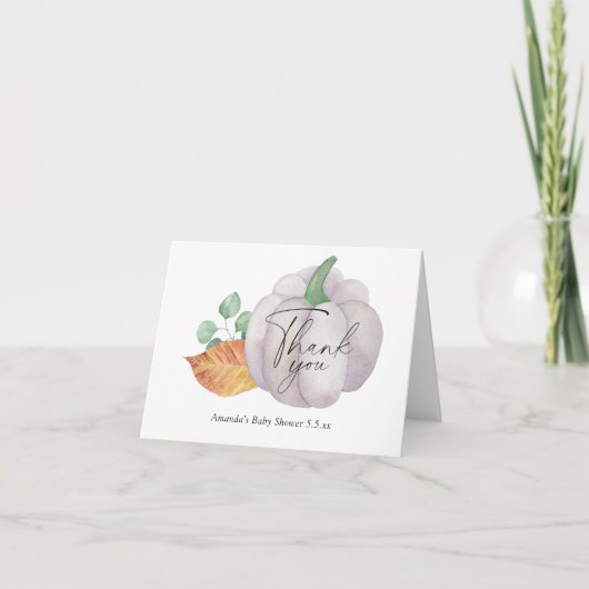 Herbstdusche aus weißem Kürbis - Danke Karte (Vorderseite)
