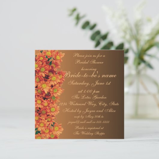 Herbstdusche Blume Einladung (Stehend Vorderseite)