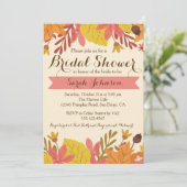 Herbstdusche Blumenbraun Einladung Rosa (Stehend Vorderseite)