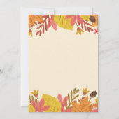 Herbstdusche Blumenbraun Einladung Rosa (Rückseite)