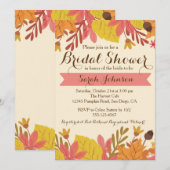 Herbstdusche Blumenbraun Einladung Rosa (Vorne/Hinten)