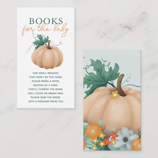 Herbstdusche Blütenbücher für Baby Begleitkarte (Vorne/Hinten)