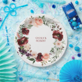 Herbstdusche Boho Wasserfarbe Blumenzwiebeltraube Pappteller (Party)
