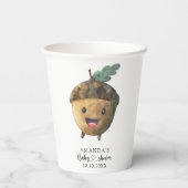 Herbstdusche Cartoon Pappbecher (Rückseite)