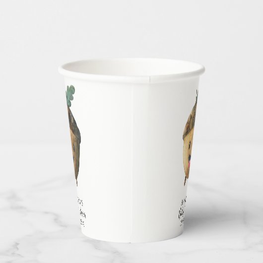 Herbstdusche Cartoon Pappbecher (Rechts)