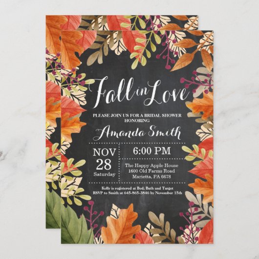 Herbstdusche Einladung (Vorne/Hinten)