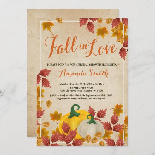 Herbstdusche Einladung (Vorne/Hinten)