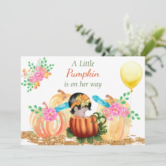 Herbstdusche Einladung (Stehend Vorderseite)