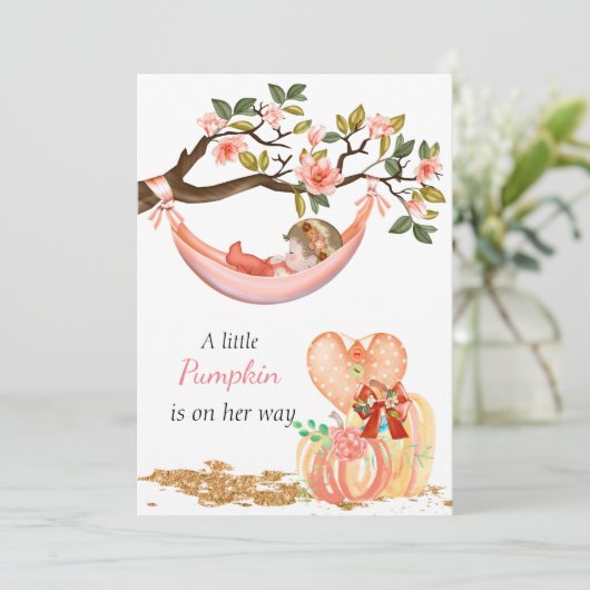 Herbstdusche Einladung (Stehend Vorderseite)