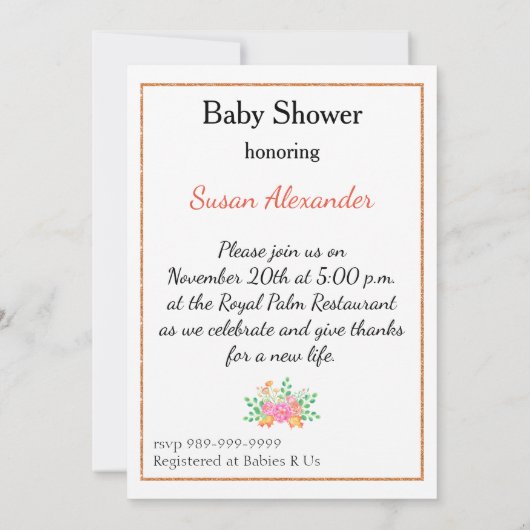 Herbstdusche Einladung (Rückseite)