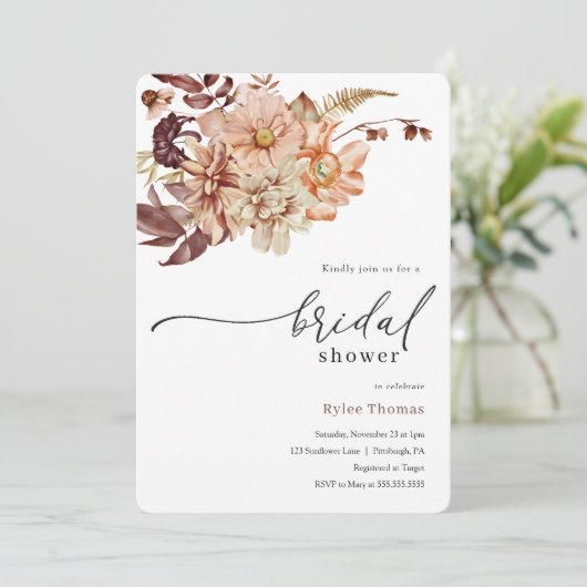 Herbstdusche Einladung (Stehend Vorderseite)