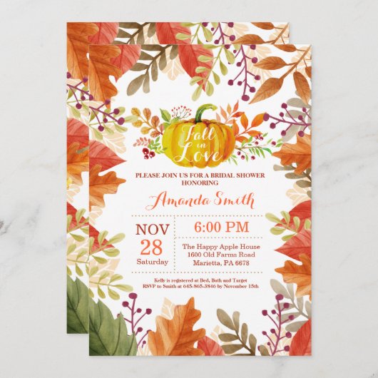 Herbstdusche Einladung (Vorne/Hinten)