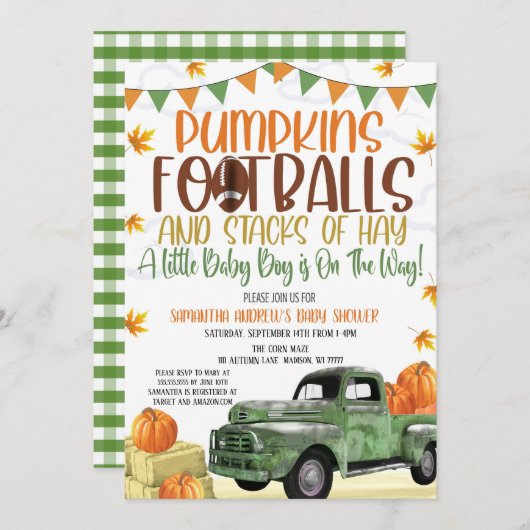 Herbstdusche Einladung (Vorne/Hinten)