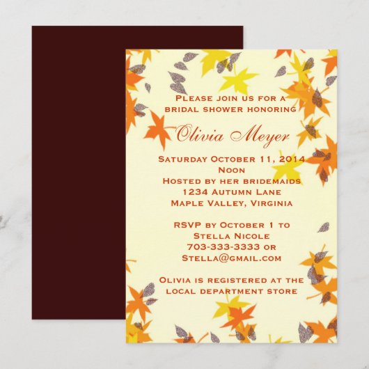 Herbstdusche Einladung (Vorne/Hinten)