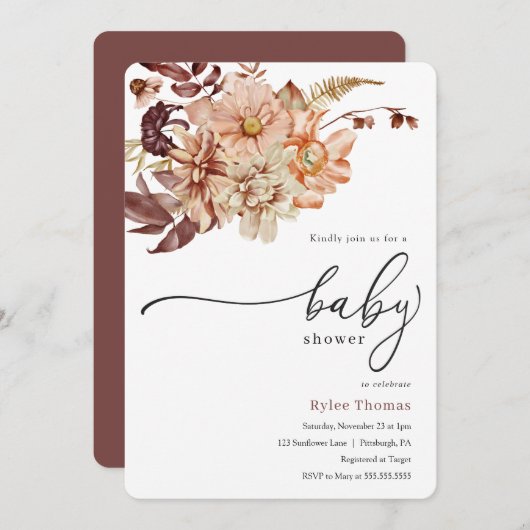 Herbstdusche Einladung (Vorne/Hinten)