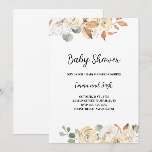 Herbstdusche Einladung (Vorne/Hinten)