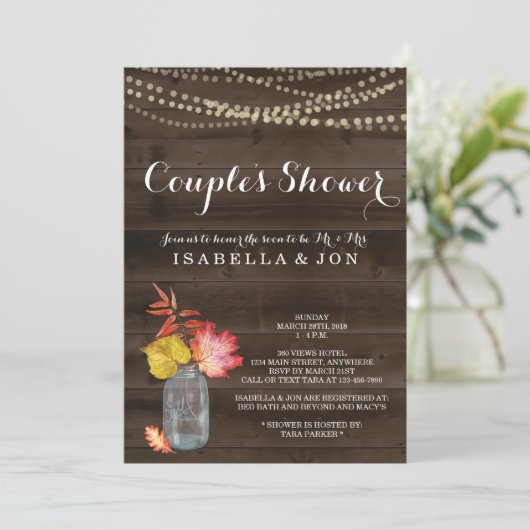 Herbstdusche Einladung, Brautjungbaby Einladung (Stehend Vorderseite)