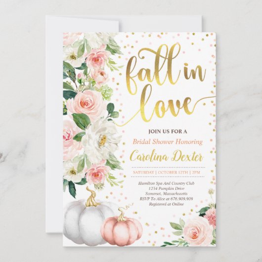 Herbstdusche Einladung Herbst in Liebe Dusche (Vorderseite)