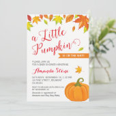 Herbstdusche Einladung, kleiner Kürbiskugel Einladung (Stehend Vorderseite)