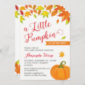 Herbstdusche Einladung, kleiner Kürbiskugel Einladung (Vorne/Hinten)