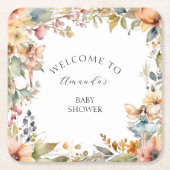 Herbstdusche Fairy Floral Garden Herbst Mädchen Rechteckiger Pappuntersetzer (Vorderseite)