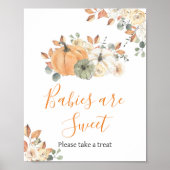 Herbstdusche Floral Pumpkin Baby Babies sind süß Poster (Vorne)