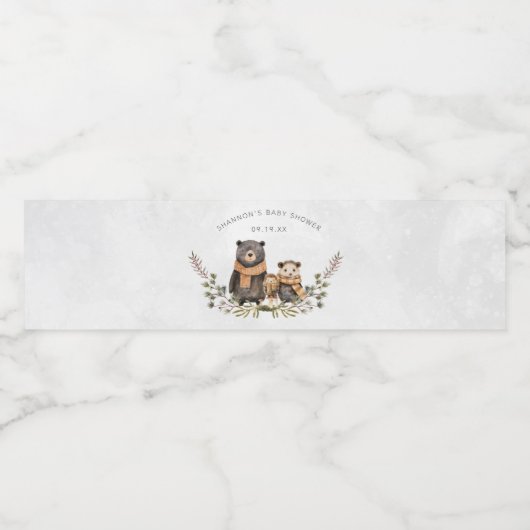 Herbstdusche für Waldbeere Wasserflaschenetikett (Einzelnes Label)