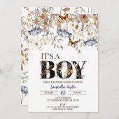 Herbstdusche, Herbstbabyboy Einladung (Vorne/Hinten)