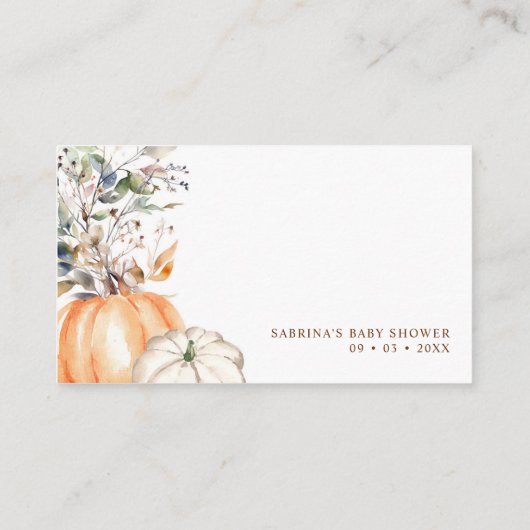 Herbstdusche Herbstpumpenbücher für Baby Begleitkarte (Rückseite)