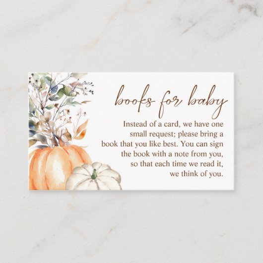 Herbstdusche Herbstpumpenbücher für Baby Begleitkarte (Vorderseite)