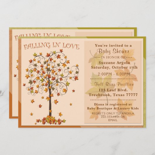 Herbstdusche in der Liebe einladen Einladung (Vorne/Hinten)