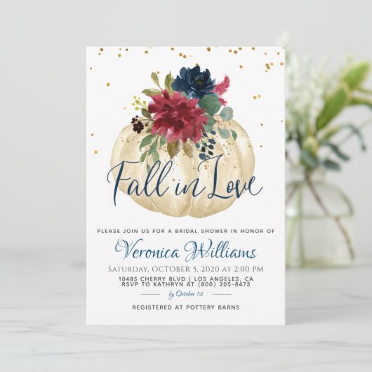 Herbstdusche in der Liebe Einladung (Stehend Vorderseite)