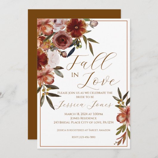 Herbstdusche in der Liebe Einladung (Vorne/Hinten)