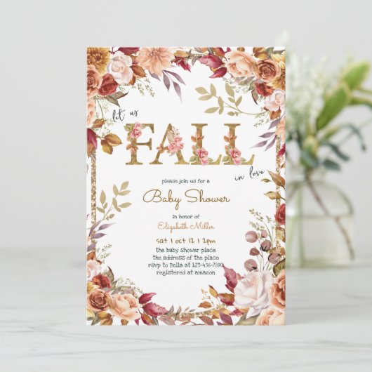 Herbstdusche in der Liebe Einladung (Stehend Vorderseite)