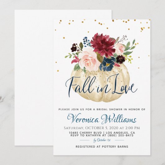 Herbstdusche in der Liebe Einladung (Vorne/Hinten)