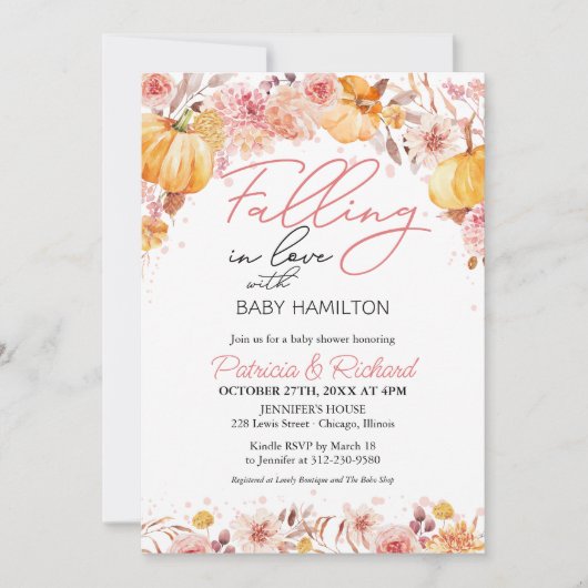 Herbstdusche in der Liebe fallen Einladung (Vorderseite)