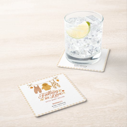 Herbstdusche in der Liebe fallen Rechteckiger Pappuntersetzer (Vor Ort)