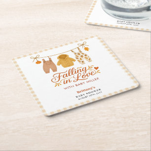 Herbstdusche in der Liebe fallen Rechteckiger Pappuntersetzer