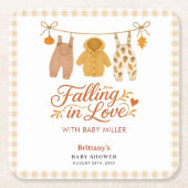 Herbstdusche in der Liebe fallen Rechteckiger Pappuntersetzer (Vorderseite)