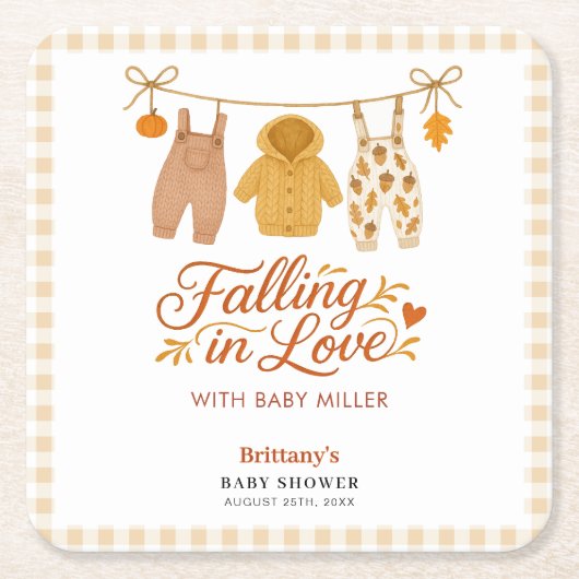 Herbstdusche in der Liebe fallen Rechteckiger Pappuntersetzer (Vorderseite)