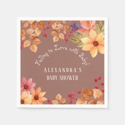 Herbstdusche in der Liebe fallen Serviette (Vorderseite)