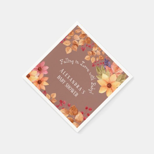 Herbstdusche in der Liebe fallen Serviette (Ecke)