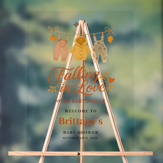 Herbstdusche in der Liebe fallen Willkommen Acrylschild (Neutral)