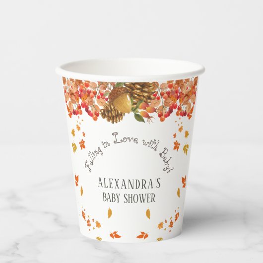 Herbstdusche in der Liebe Pappbecher (Vorderseite)