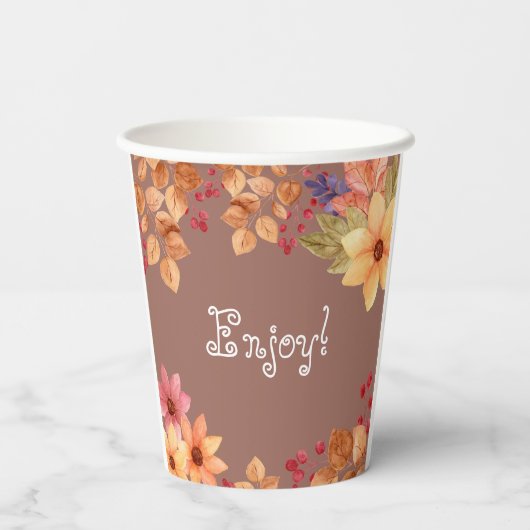 Herbstdusche in der Liebe Pappbecher (Rückseite)