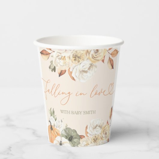 Herbstdusche in der Liebe Pappbecher (Vorderseite)