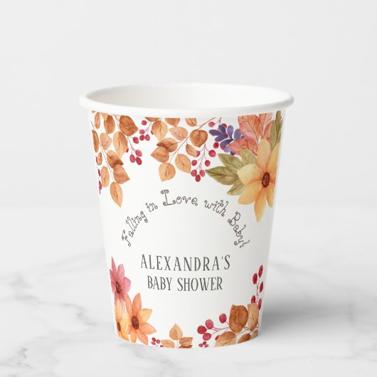 Herbstdusche in der Liebe Pappbecher (Vorderseite)