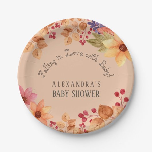 Herbstdusche in der Liebe Pappteller (Vorderseite)