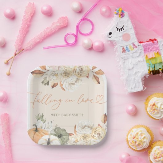 Herbstdusche in der Liebe Pappteller (Party)