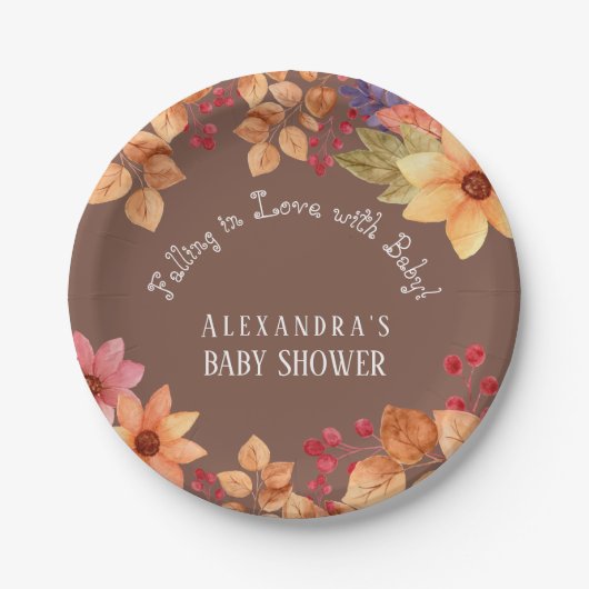 Herbstdusche in der Liebe Pappteller (Vorderseite)